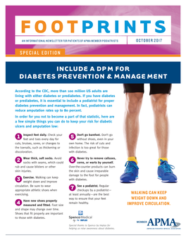 Footprints an Informational Newsletter for Patients of APMA Member Podiatrists October 2017