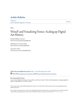 And Visualizing Venice: Scaling up Digital Art History Kristin Huffman Lanzoni Duke University, Kristin.Lanzoni@Duke.Edu