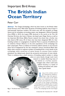 Important Bird Areas the British Indian Ocean Territory Peter Carr