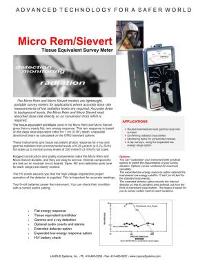 Thermo Micro Rem / Micro Sievert Tissue Equivalent Survey Meters
