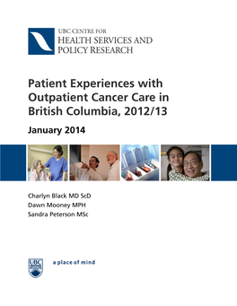 Patient Experience with Outpatient Cancer Care in British Columbia