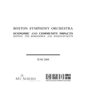 Boston Symphony Orchestra Economic and Community Impacts Boston, the Berkshires, and Massachusetts