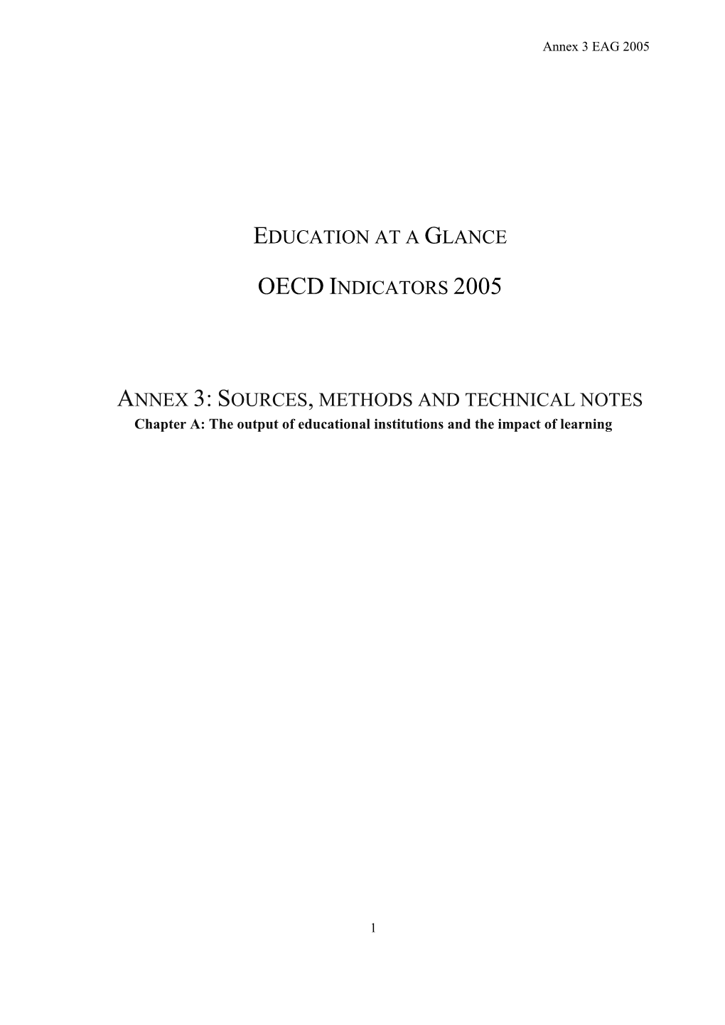 Education at a Glance Oecd Indicators 2005 Annex 3