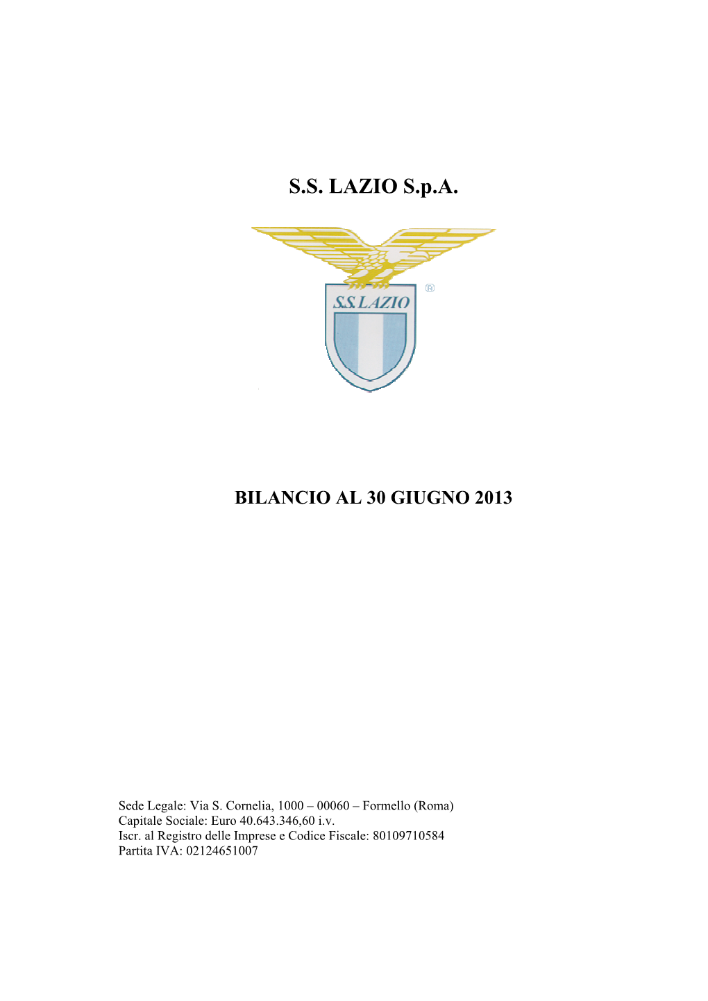 S.S. LAZIO S.P.A