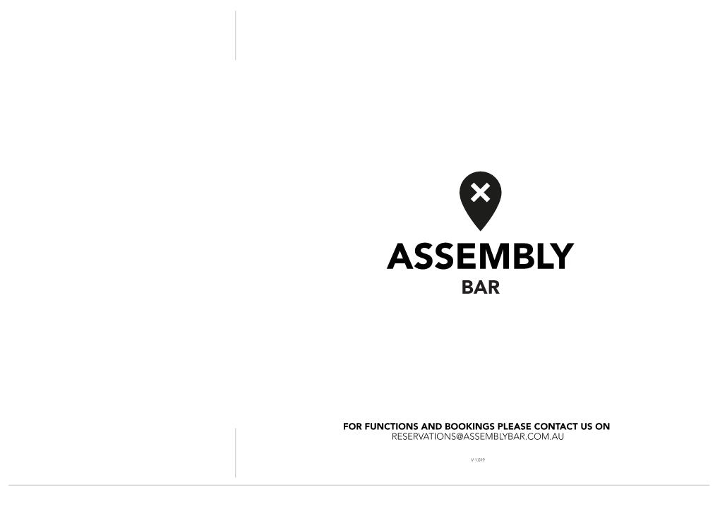 50 X ASSEMBLY BAR DRINKS MENU-V.027