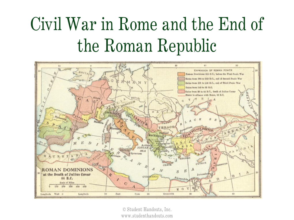 Civil War in Rome and the End of the Roman Republic