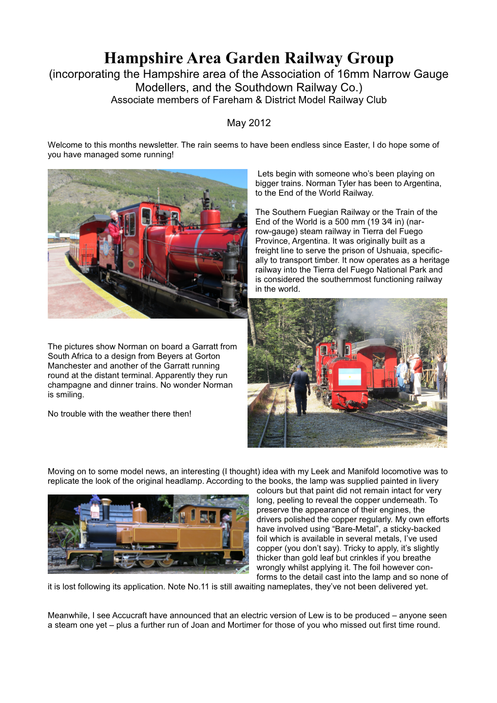 Hampshire Area Garden Railway Group