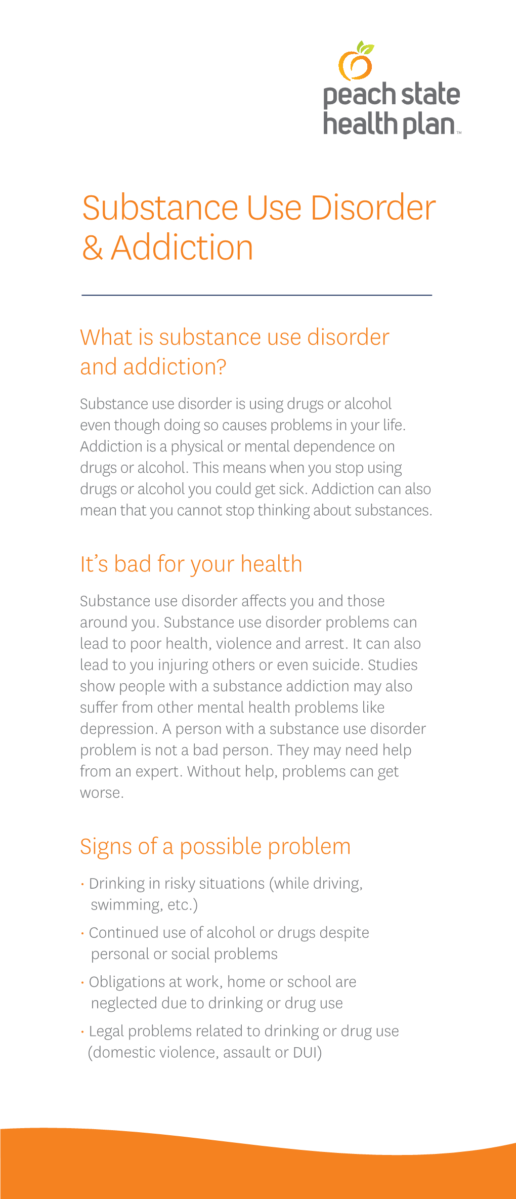 Substance Use Disorder Brochure