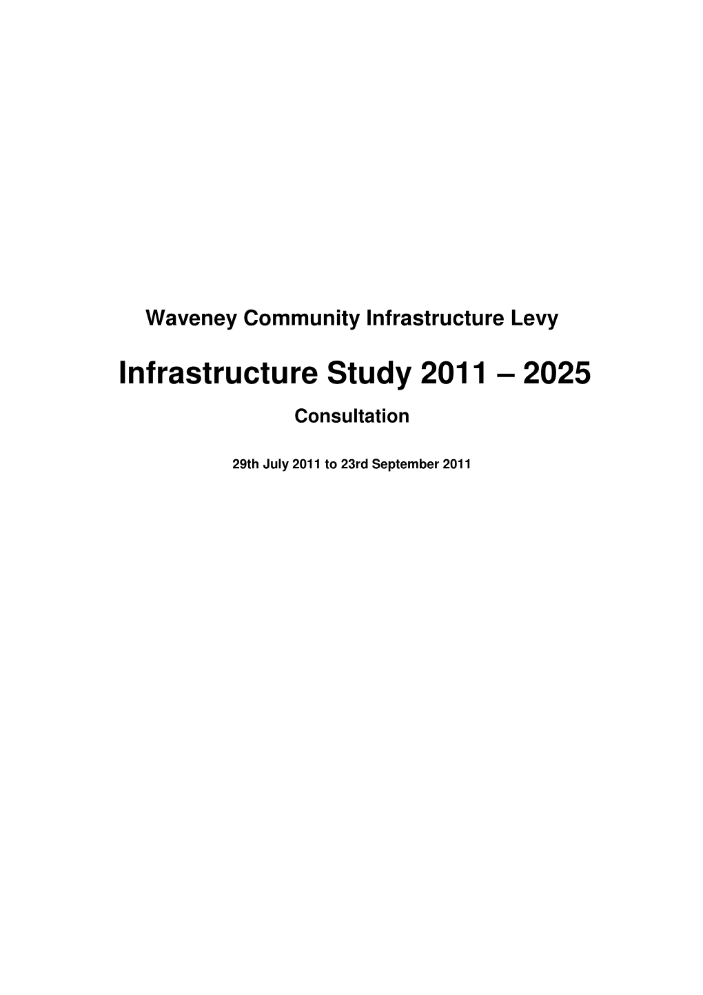 Infrastructure Study 2011 – 2025