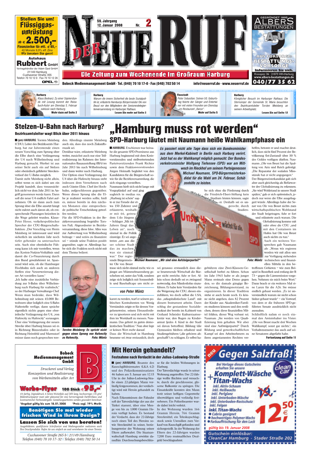 „Hamburg Muss Rot Werden“ ■ (Pm) HARBURG