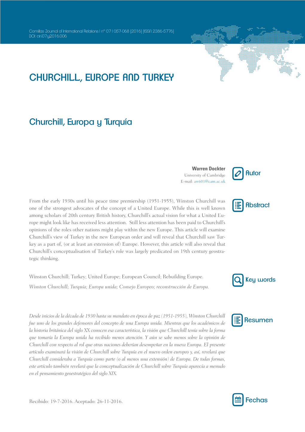 Churchill, Europe and Turkey