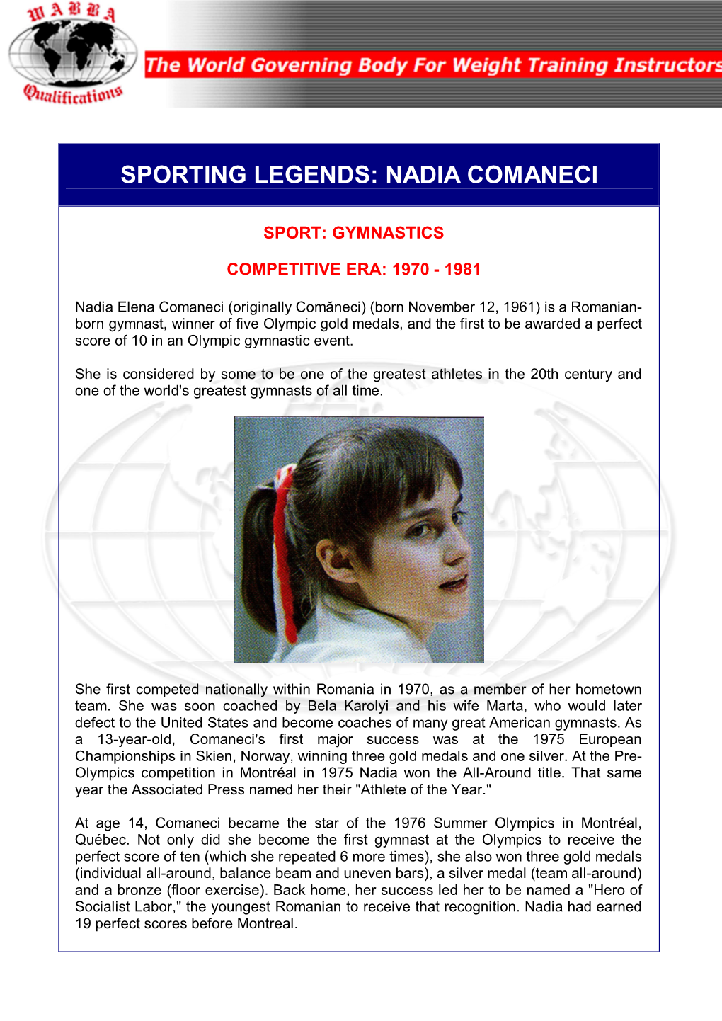 Nadia Comaneci