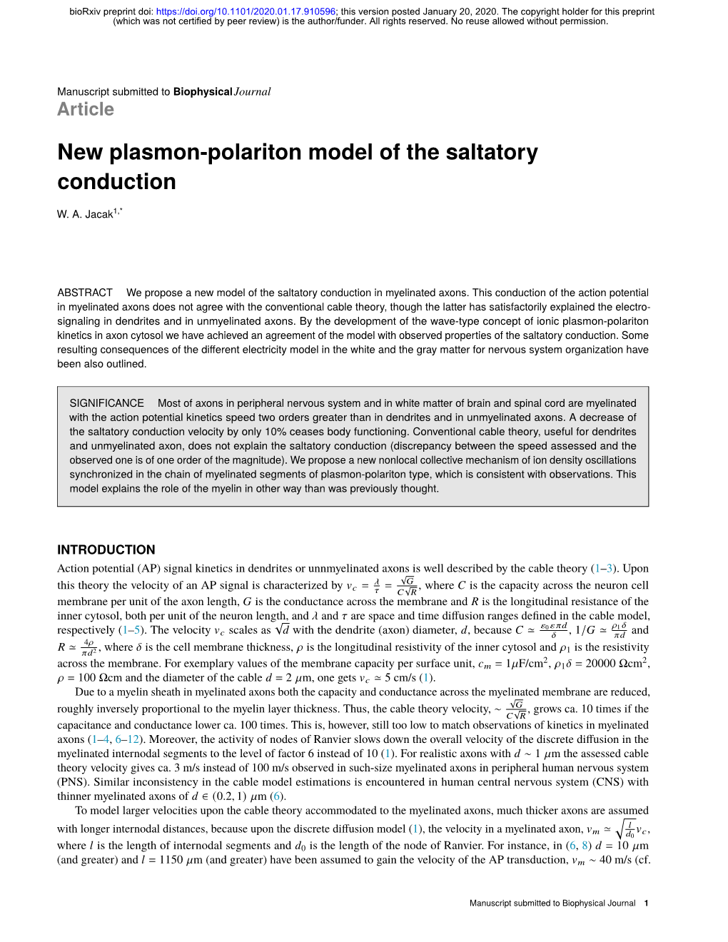 New Plasmon-Polariton Model of the Saltatory Conduction