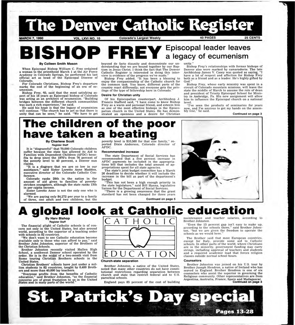St. Patrick*S Day Special Pages 13-28 Early Christian Women of the Province