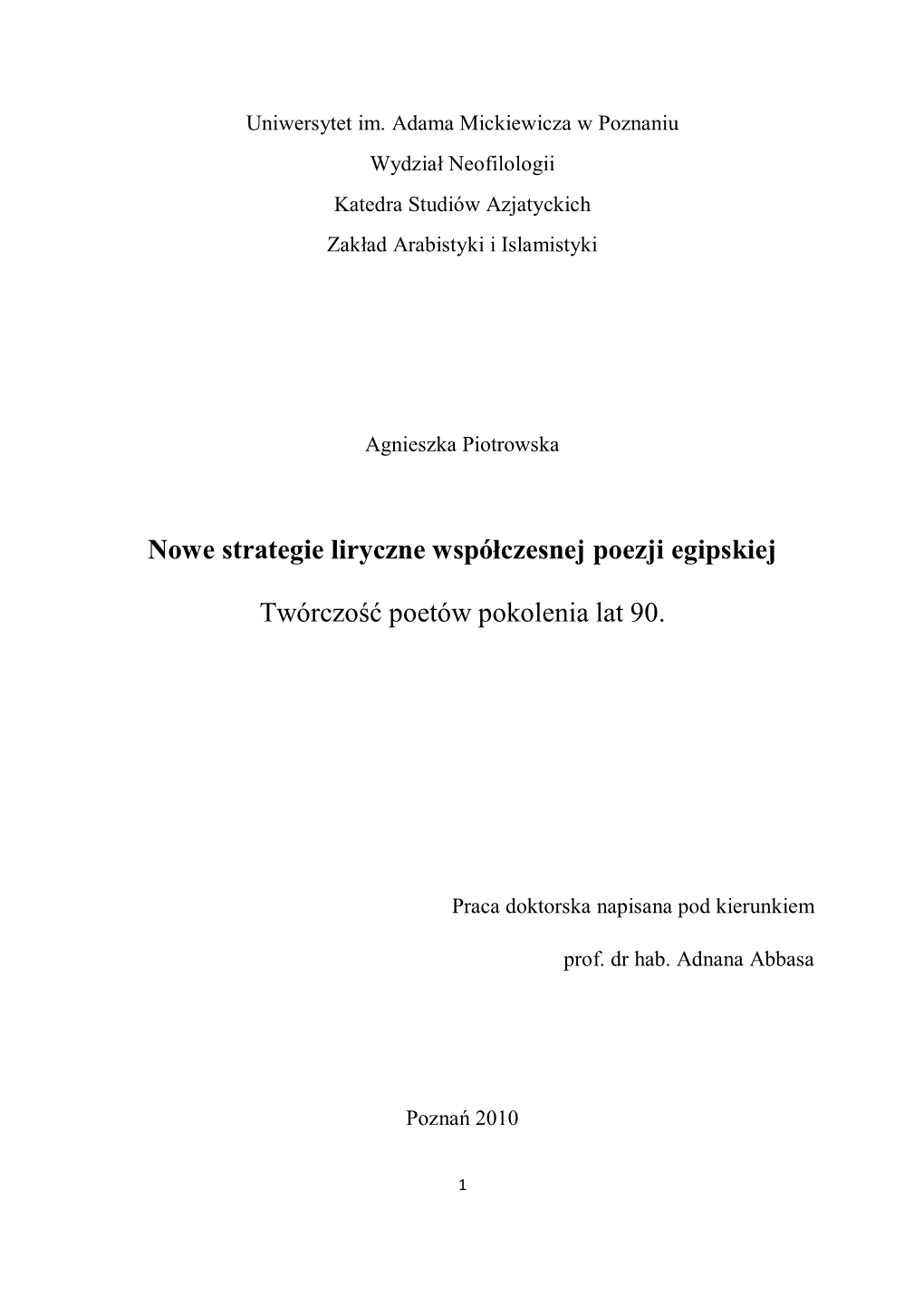 Nowe Strategie Liryczne Współczesnej Poezji Egipskiej Twórczość Poetów