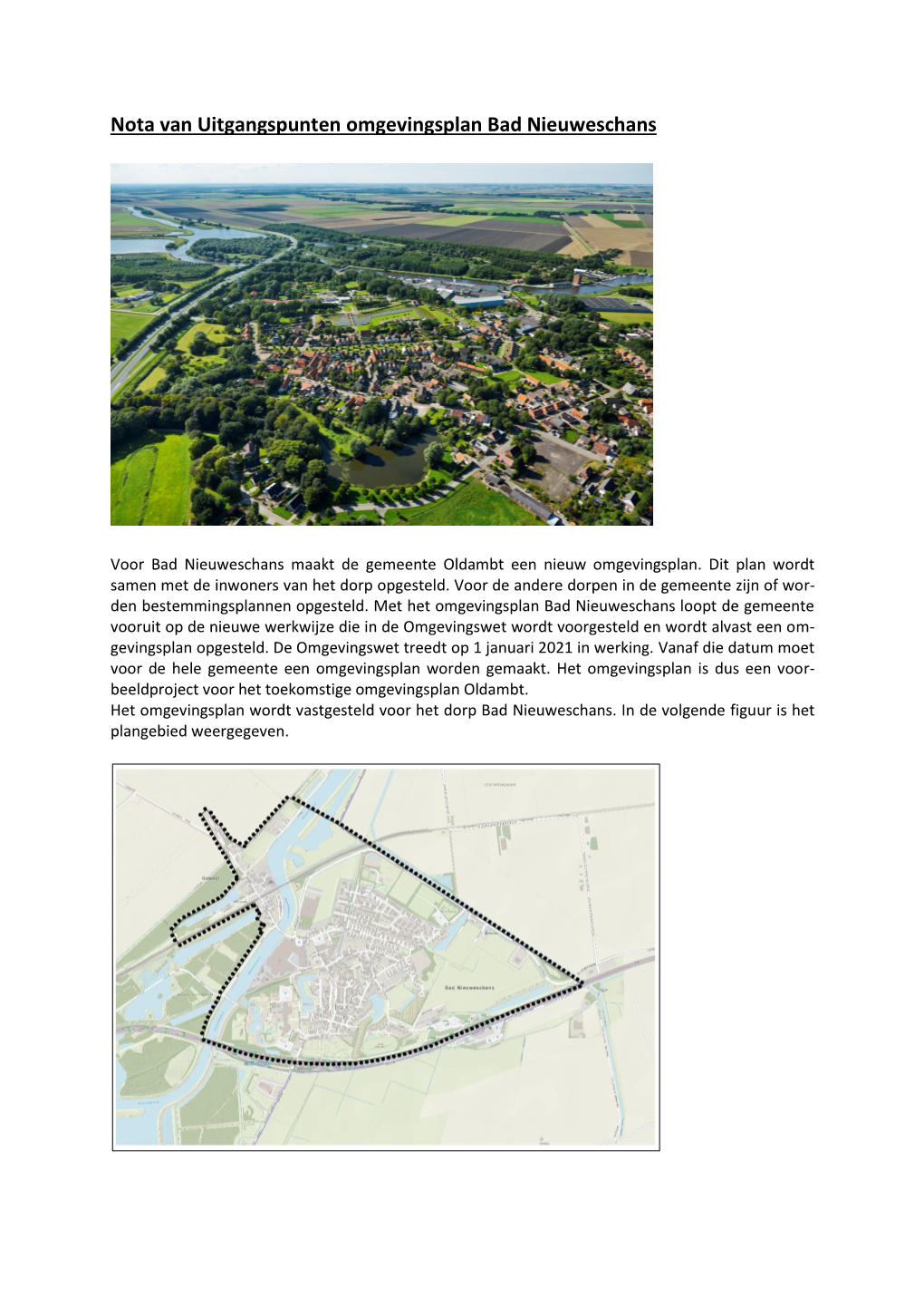 Nota Van Uitgangspunten Omgevingsplan Bad Nieuweschans