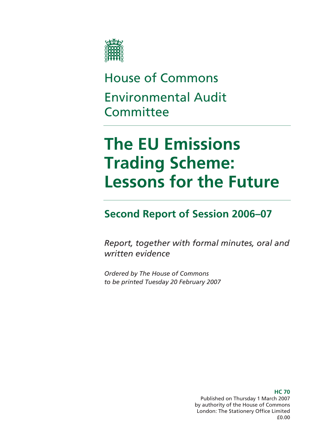 The EU Emissions Trading Scheme: Lessons for the Future