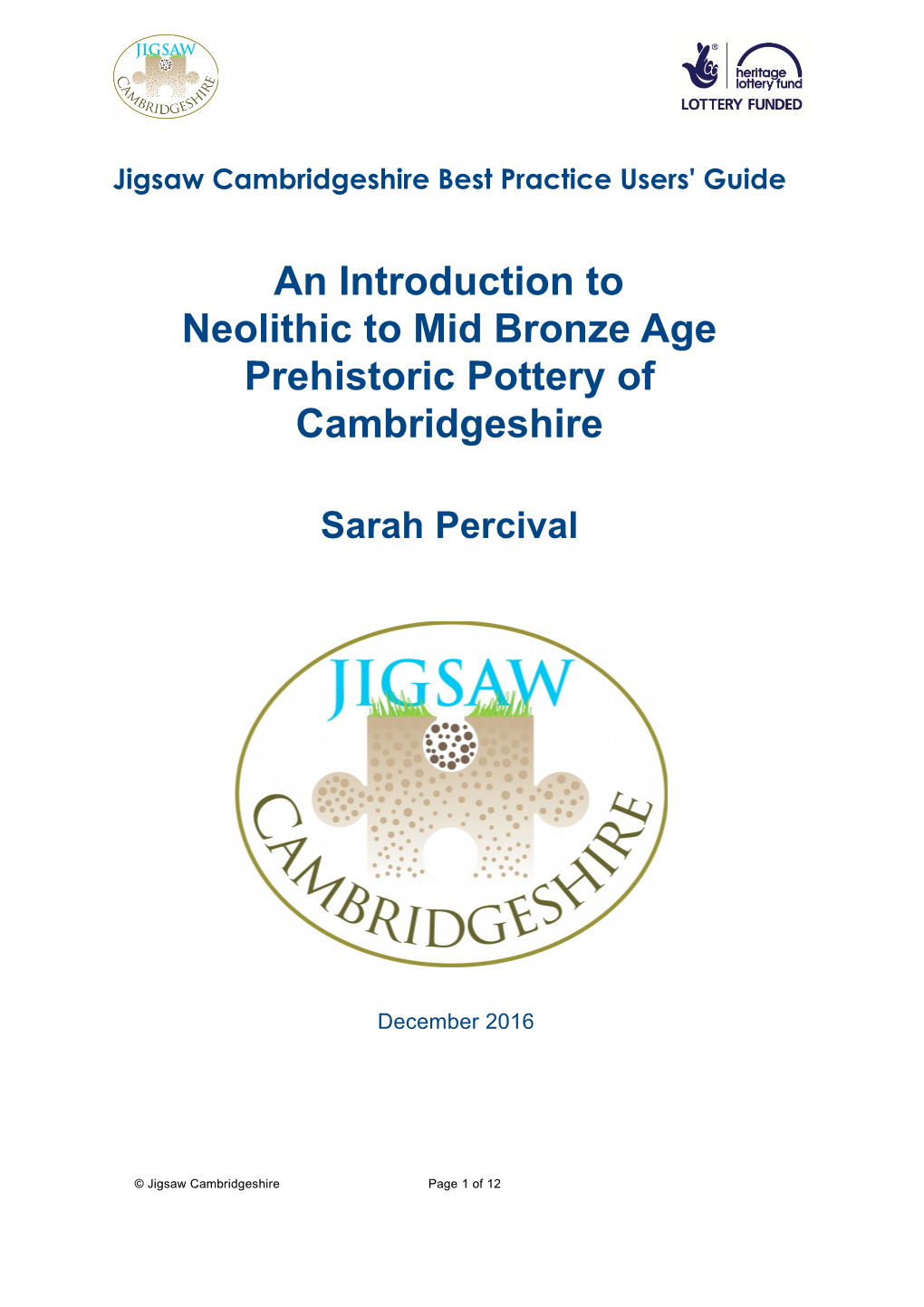 An Introduction to Neolithic to Mid Bronze Age Prehistoric Pottery of Cambridgeshire