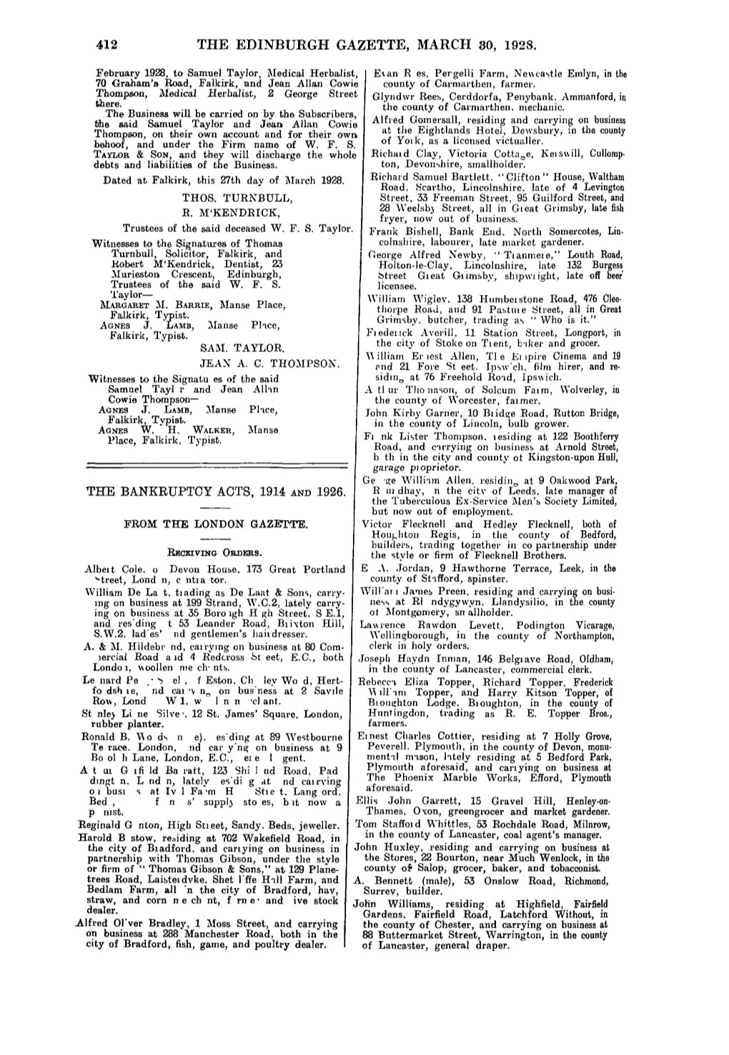 The Edinburgh Gazette, March 30, 1928