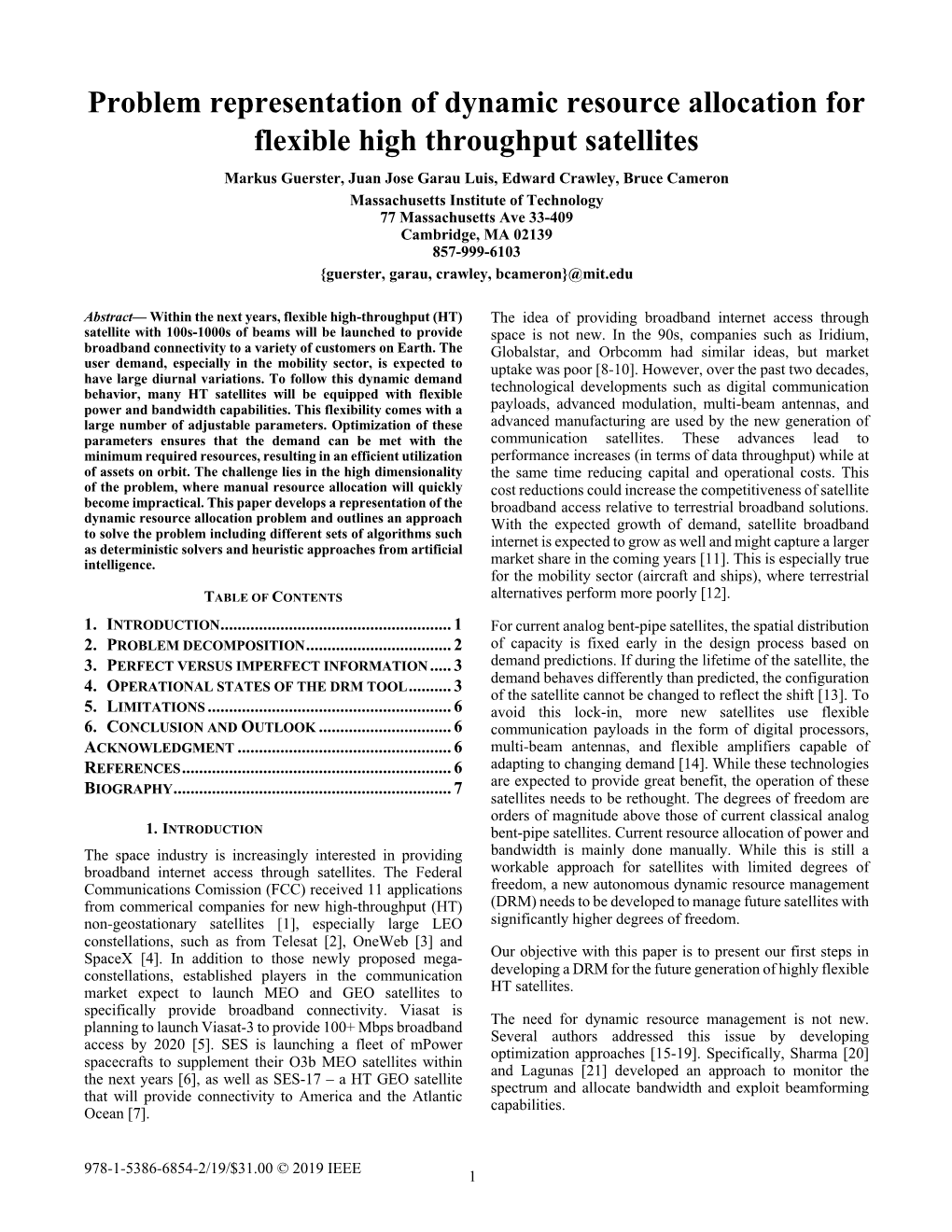 Problem Representation of Dynamic Resource Allocation for Flexible High