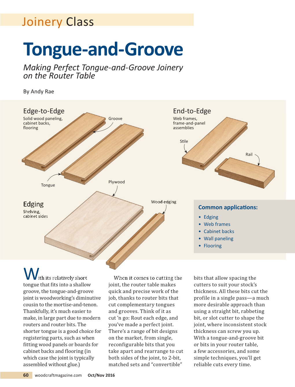 Tongue-And-Groove Making Perfect Tongue-And-Groove Joinery on the Router Table