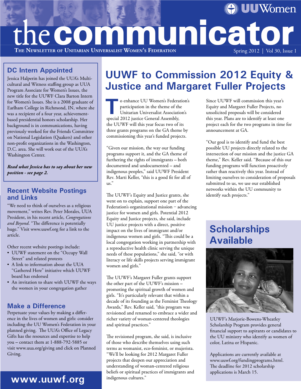 UUWF to Commission 2012 Equity & Justice and Margaret Fuller Projects