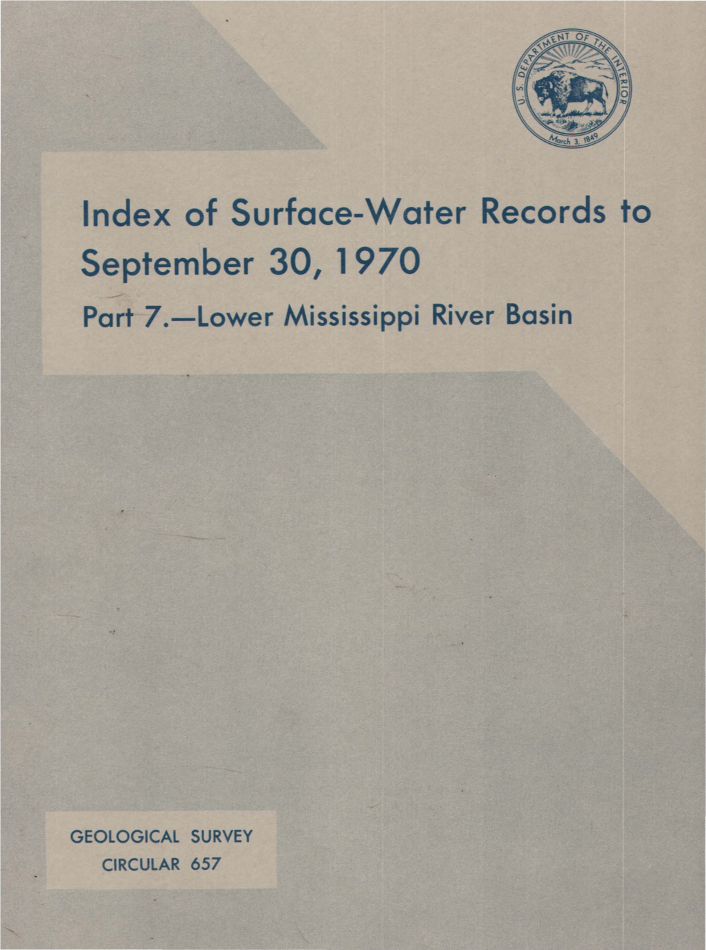 Of Surface-Water Records to September 30, 1970