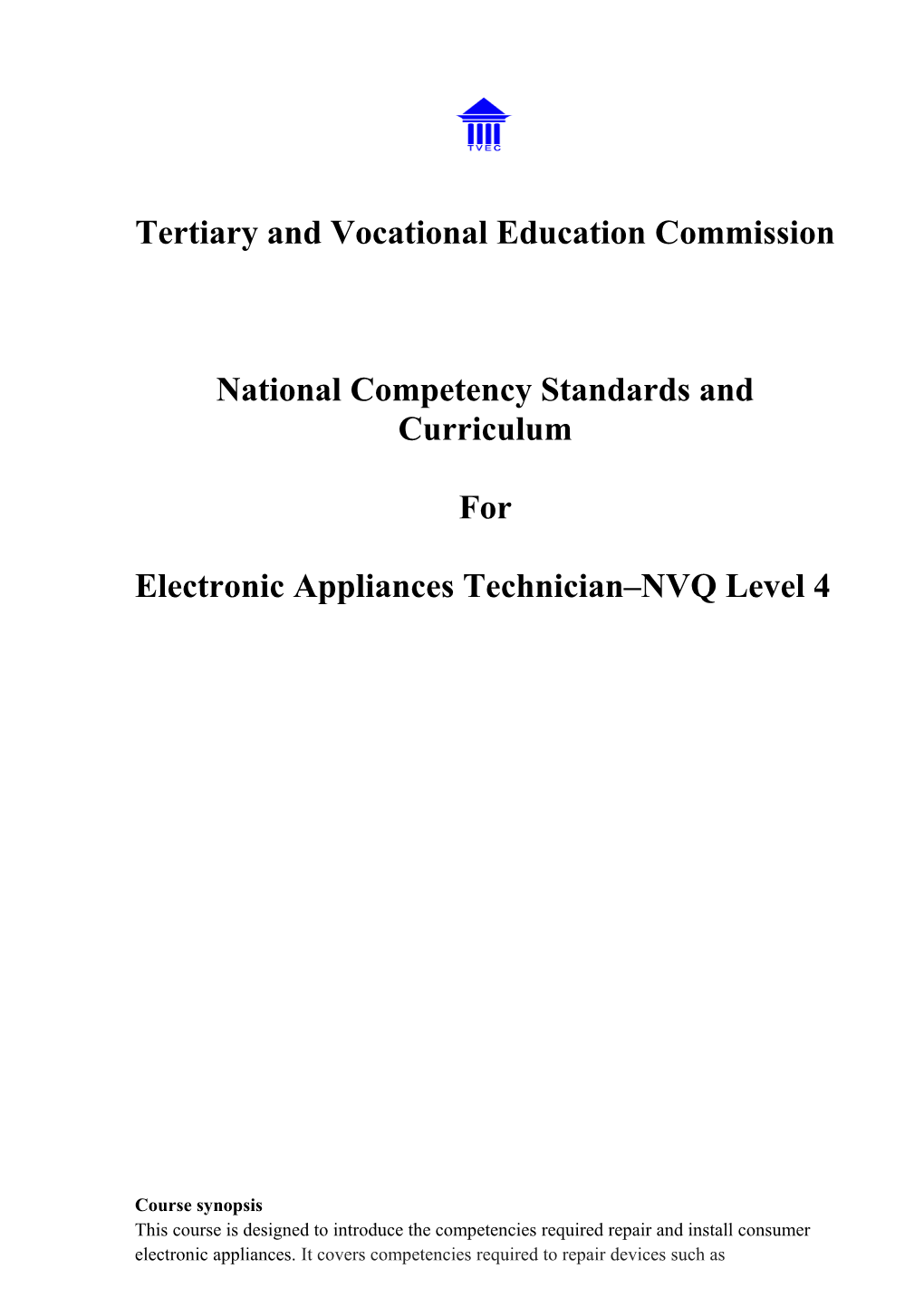 National Competency Standards and Curriculum