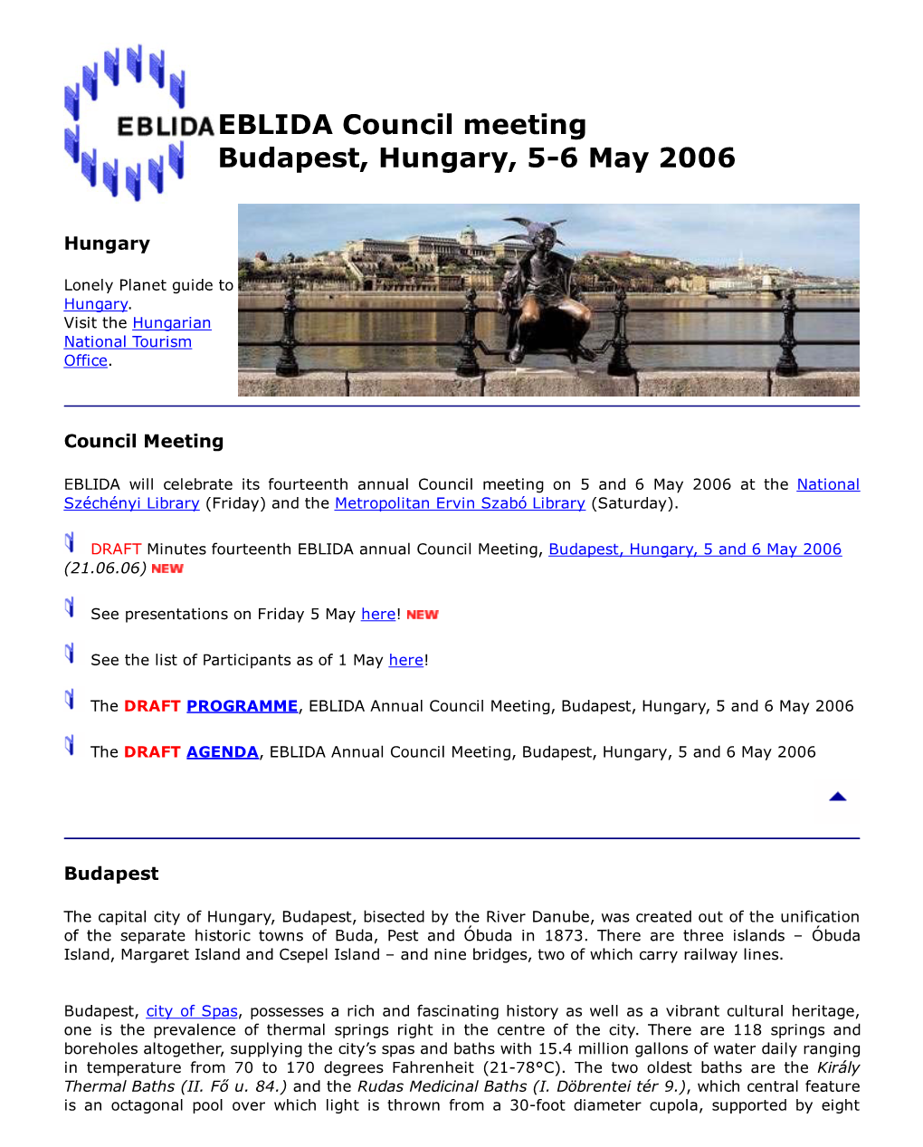 EBLIDA Council Meeting, Budapest, Hungary, 5-6 May 2006