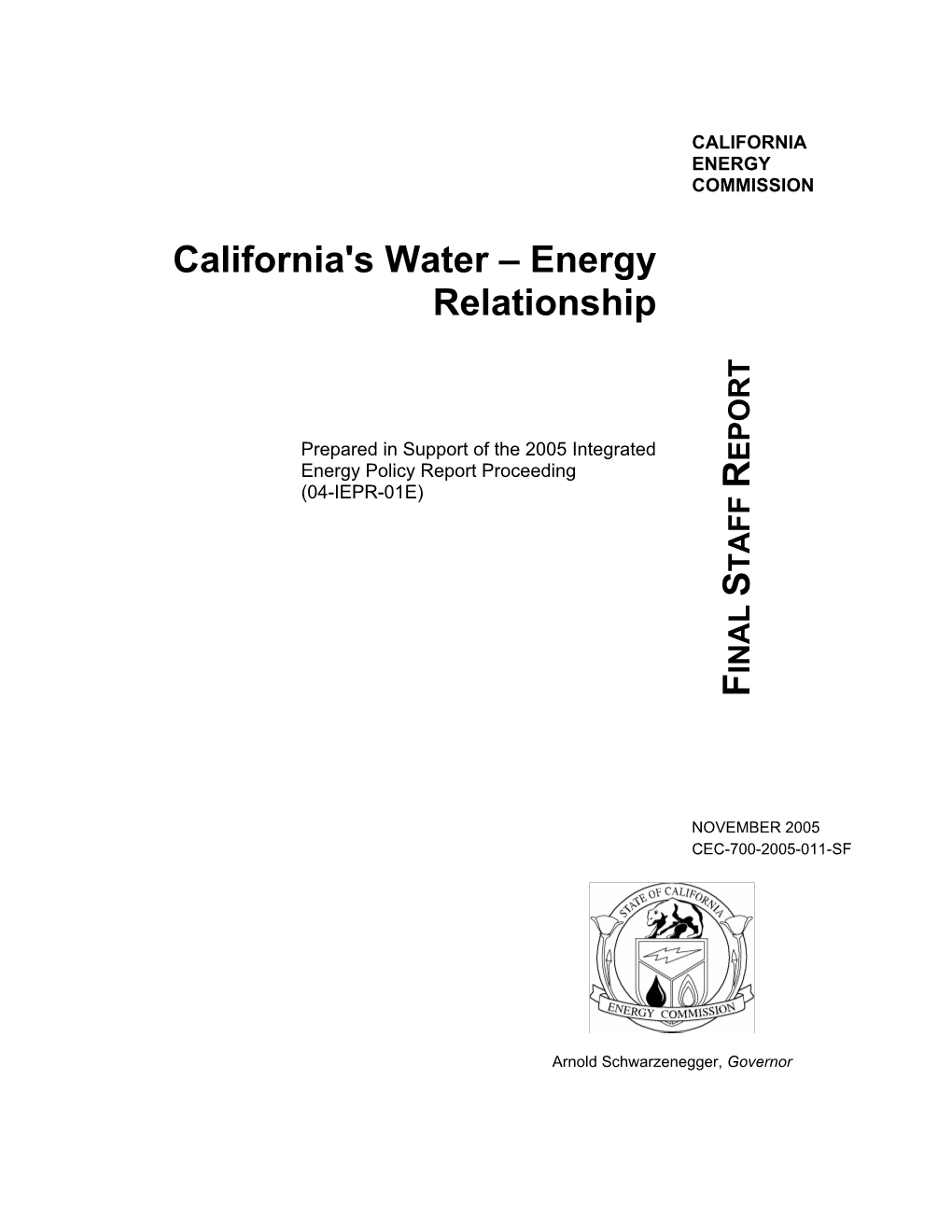 California's Water-Energy Relationship