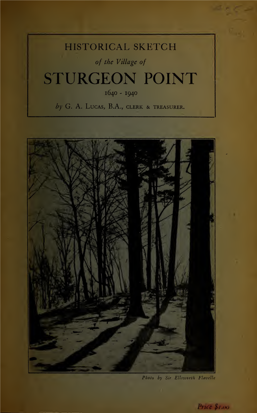 Historical Sketch of the Village of Sturgeon Point, 1640-1940