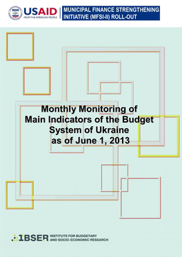 Monthly Monitoring of Main Indicators of the Budget System of Ukraine As