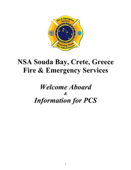 NSA Souda Bay, Crete, Greece Fire & Emergency Services Welcome