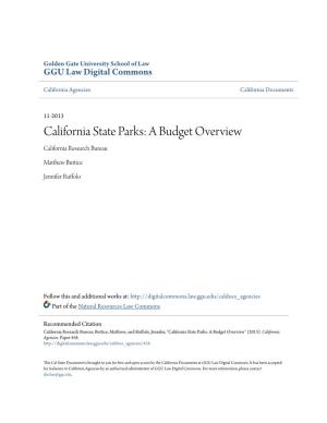 California State Parks: a Budget Overview California Research Bureau
