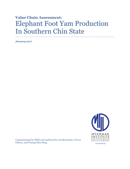 Elephant Foot Yam Production in Southern Chin State ______