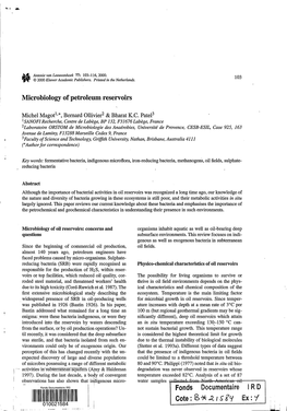 Microbiology of Petroleum Reservoirs