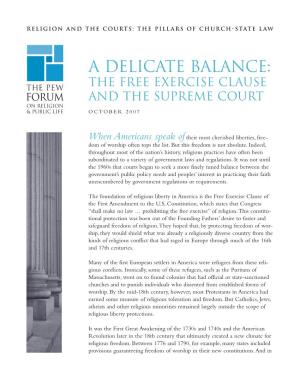A Delicate Balance: the Free Exercise Clause and the Supreme Court