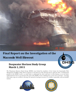 Final Report on the Investigation of the Macondo Well Blowout