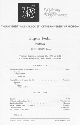 Eugene Fodor Violinist