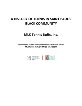 MLK Tennis Buffs History Project Document 12-31-2019