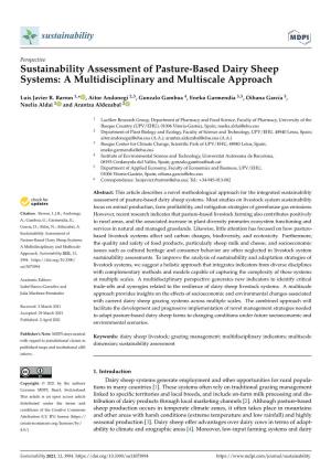 Sustainability Assessment of Pasture-Based Dairy Sheep Systems: a Multidisciplinary and Multiscale Approach