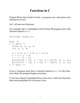 Functions in C