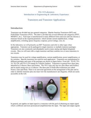 ES110 Transistor Current Amplifiers