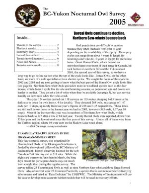 BC-Yukon Nocturnal Owl Survey 2005