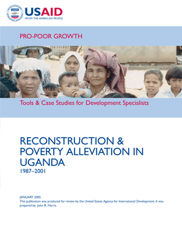 Reconstruction & Poverty Alleviation in Uganda