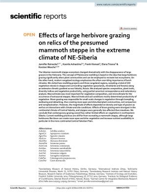 Effects of Large Herbivore Grazing on Relics of the Presumed Mammoth