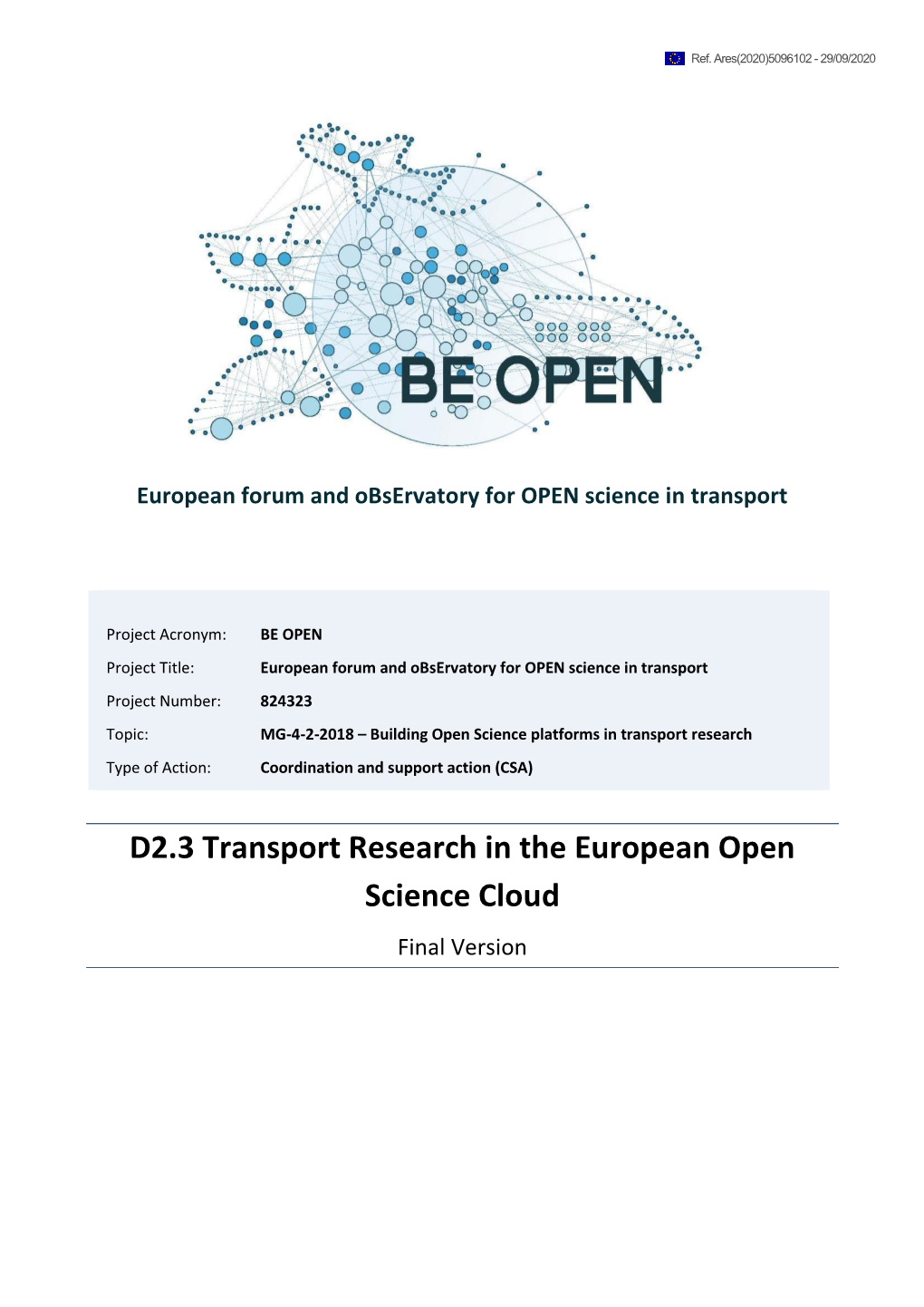 D2.3 Transport Research in the European Open Science Cloud 29