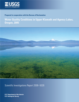 Water Quality Conditions in Upper Klamath and Agency Lakes, Oregon, 2005