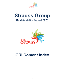 Strauss Group Sustainability Report 2020