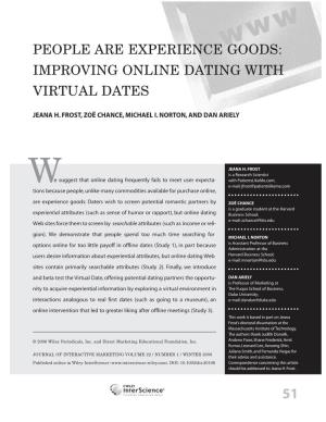 People Are Experience Goods: Improving Online Dating with Virtual Dates